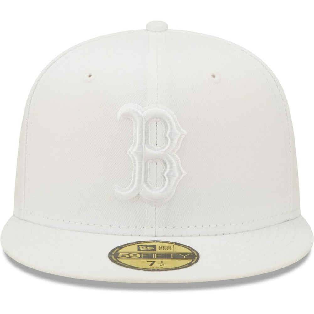 Boston Red Sox New Era White on White 59FIFTY Fitted Hat | MLB Outlet