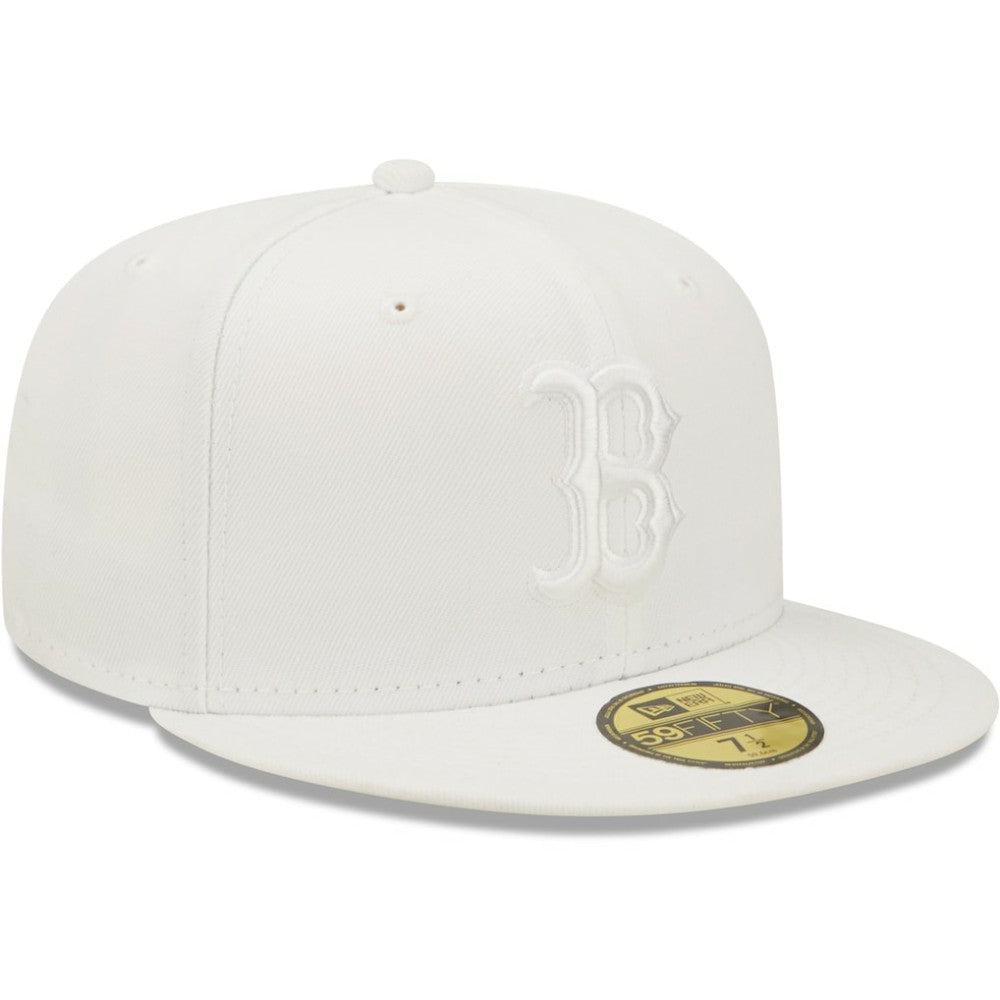 Boston Red Sox New Era White on White 59FIFTY Fitted Hat | MLB Outlet