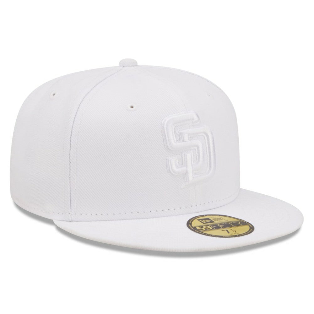 San Diego Padres New Era White on White 59FIFTY Fitted Hat | MLB Outlet