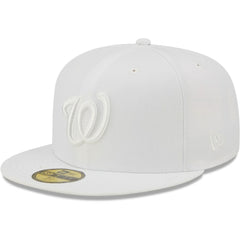 Washington Nationals New Era White on White 59FIFTY Fitted Hat | MLB Outlet
