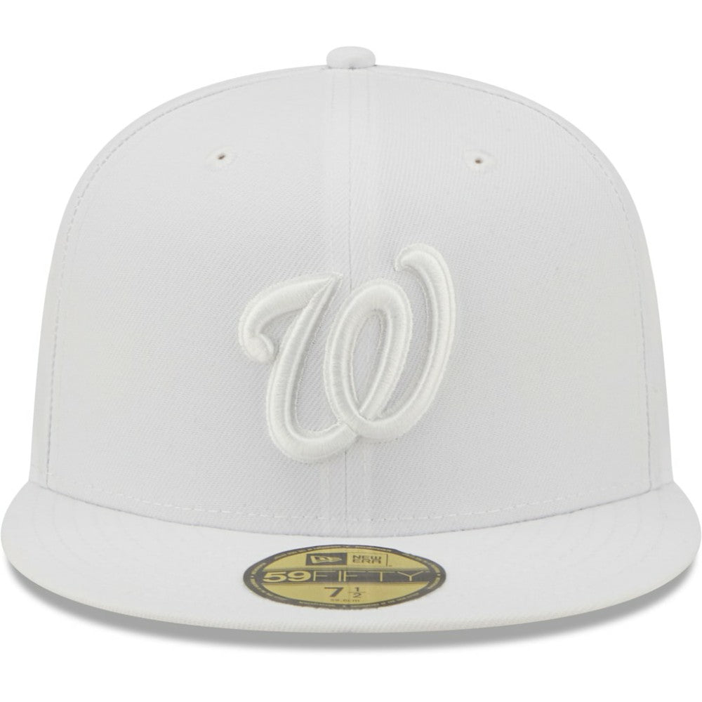 Washington Nationals New Era White on White 59FIFTY Fitted Hat | MLB Outlet