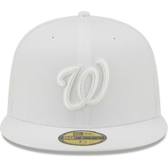 Washington Nationals New Era White on White 59FIFTY Fitted Hat | MLB Outlet