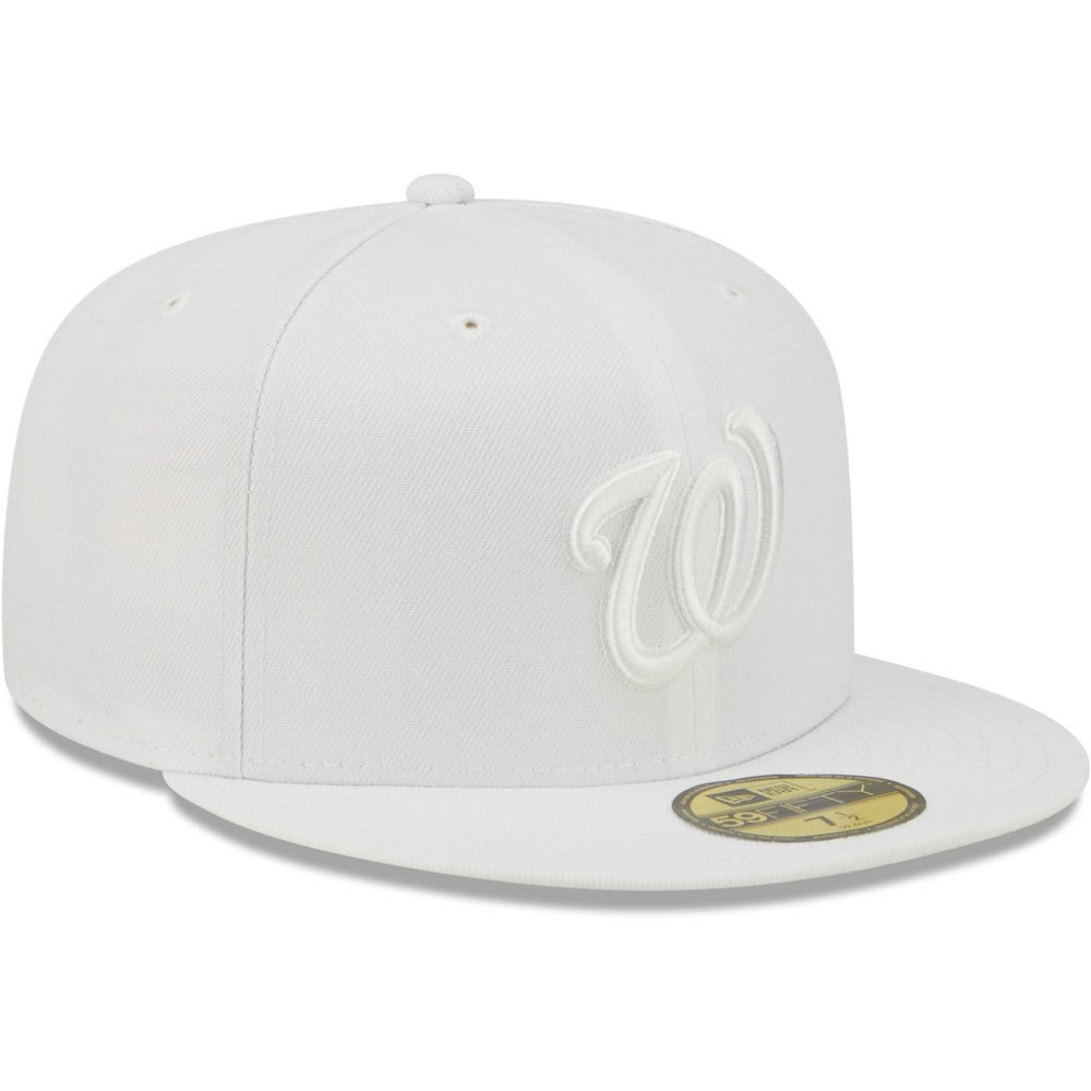 Washington Nationals New Era White on White 59FIFTY Fitted Hat | MLB Outlet