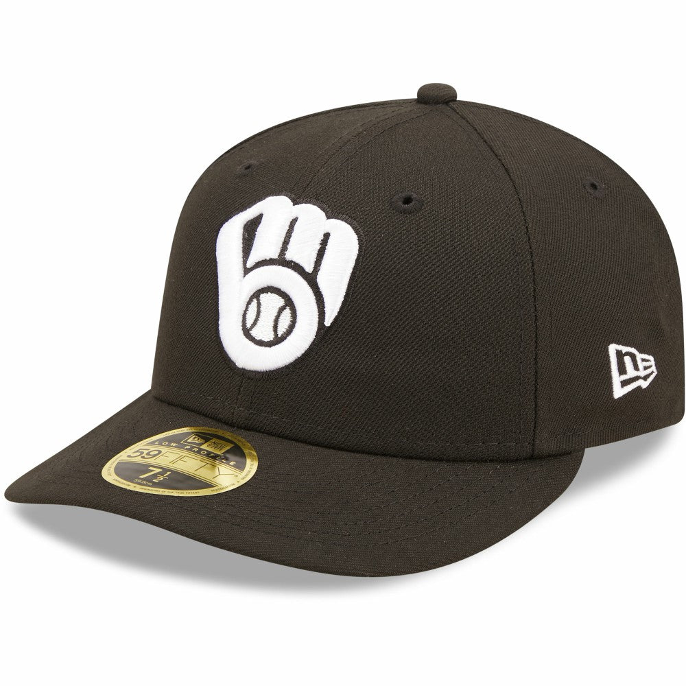 Milwaukee Brewers New Era Black & White Low Profile 59FIFTY Fitted Hat | MLB US