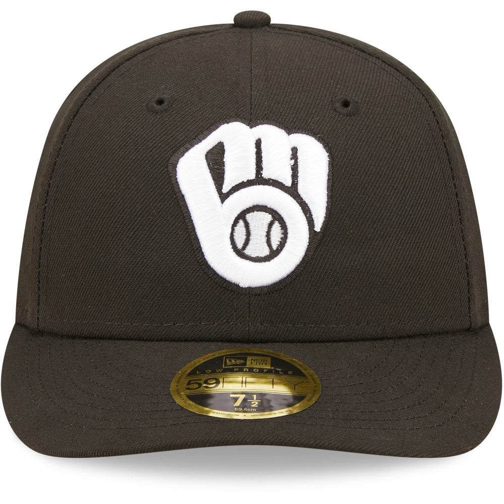 Milwaukee Brewers New Era Black & White Low Profile 59FIFTY Fitted Hat | MLB US
