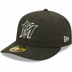 Miami Marlins New Era Black & White Low Profile 59FIFTY Fitted Hat | MLB New