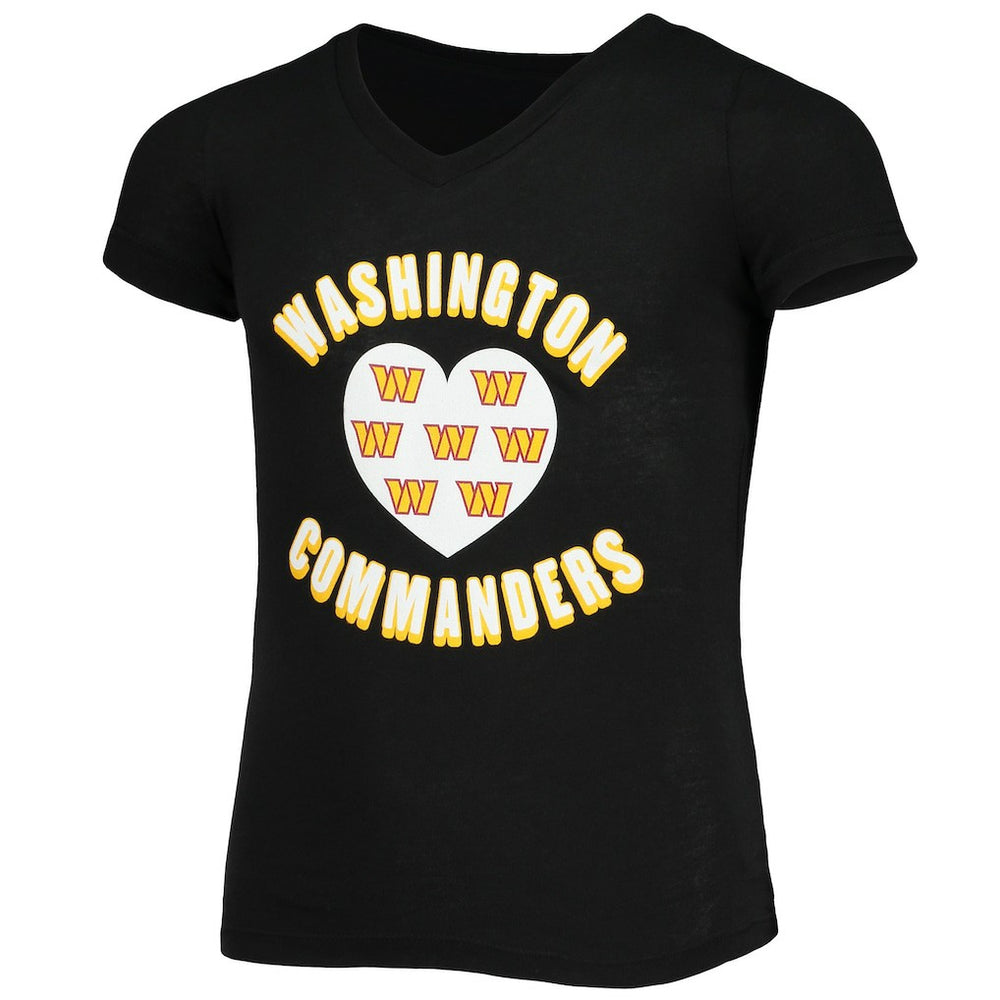 Washington Commanders New Era Girls Youth V-Neck T-Shirt