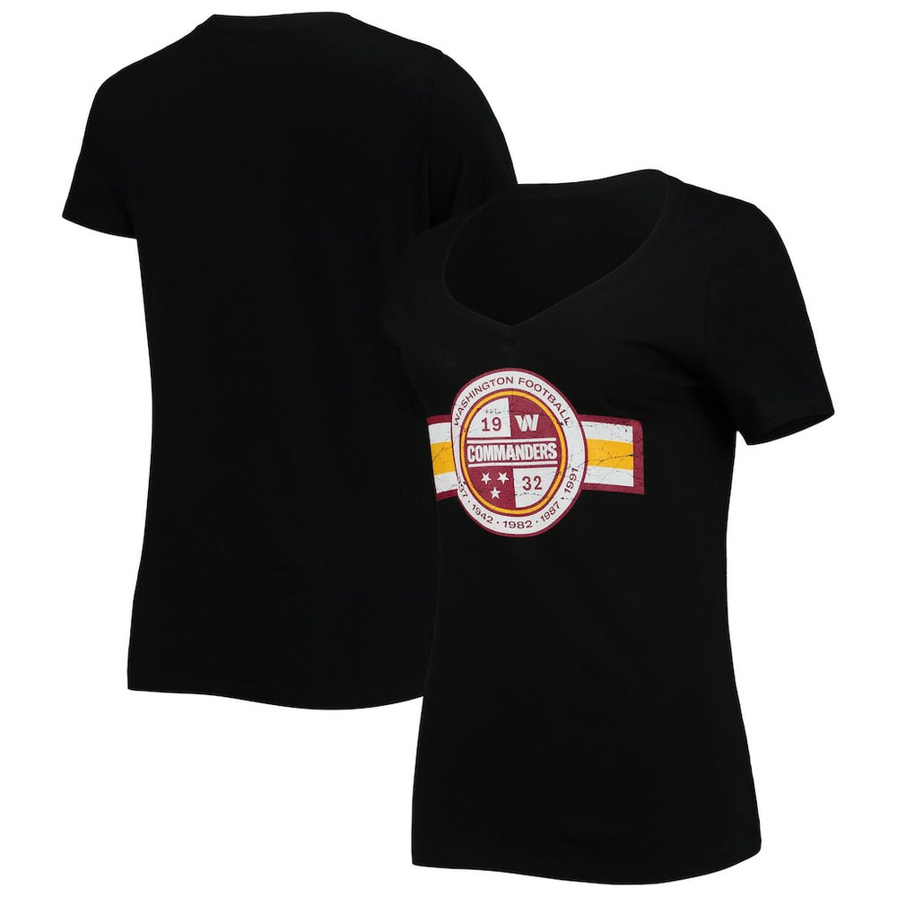 Washington Commanders New Era Women's V-Neck T-Shirt