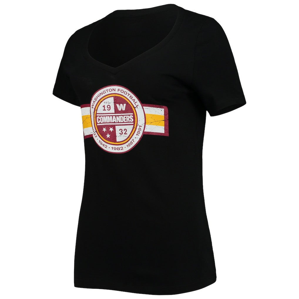 Washington Commanders New Era Women's V-Neck T-Shirt