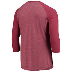 Washington Commanders  Majestic Threads Wordmark 3/4-Sleeve Raglan Tri-Blend T-Shirt