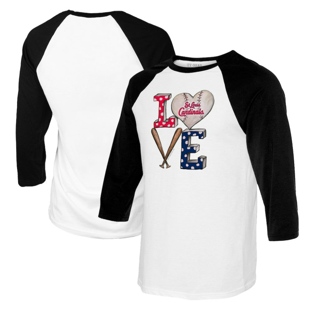 St. Louis Cardinals Tiny Turnip Women's Baseball Love Raglan 3/4-Sleeve T-Shirt | MLB Sale