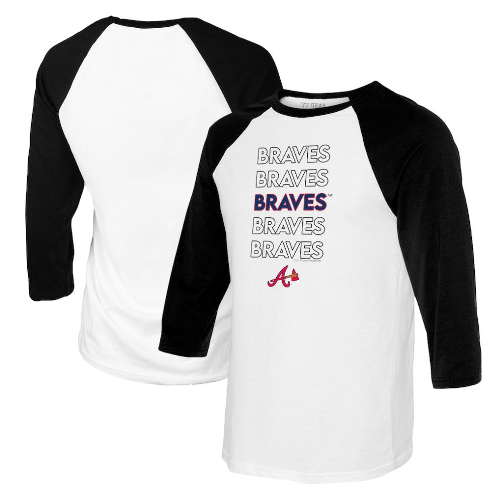 Atlanta Braves Tiny Turnip Women's Stacked 3/4-Sleeve Raglan T-Shirt | MLB Shop