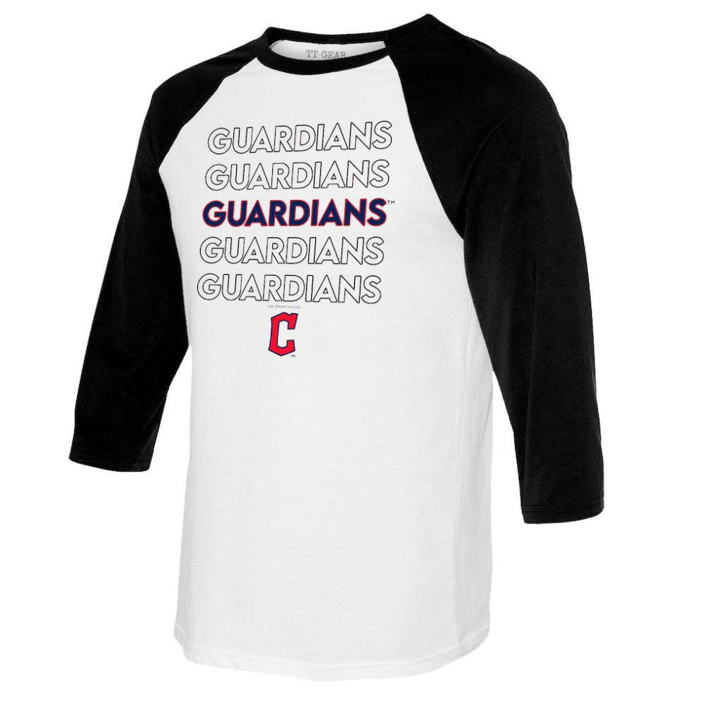 Cleveland Guardians Tiny Turnip Women's Stacked 3/4-Sleeve Raglan T-Shirt | MLB On Sale