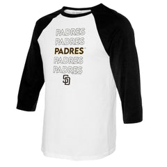 San Diego Padres Tiny Turnip Women's Stacked 3/4-Sleeve Raglan T-Shirt | MLB Discount
