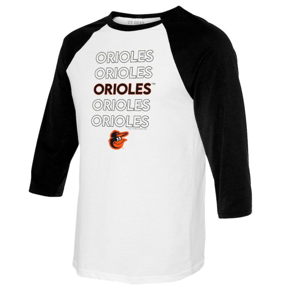 Baltimore Orioles Tiny Turnip Youth Stacked Raglan 3/4 Sleeve T-Shirt | MLB Shop