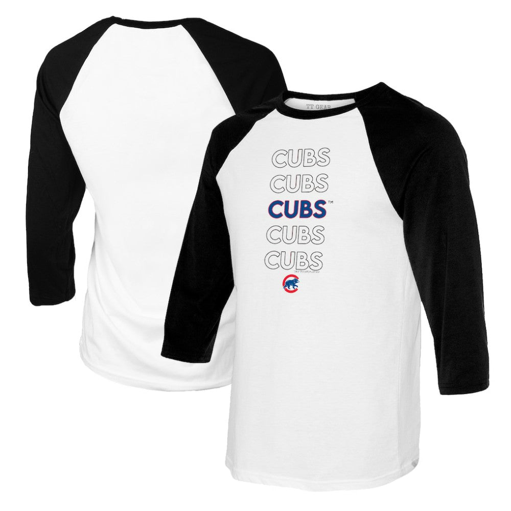 Chicago Cubs Tiny Turnip Youth Stacked Raglan 3/4 Sleeve T-Shirt | MLB US