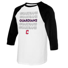 Cleveland Guardians Tiny Turnip Youth Stacked Raglan 3/4 Sleeve T-Shirt | MLB Sale