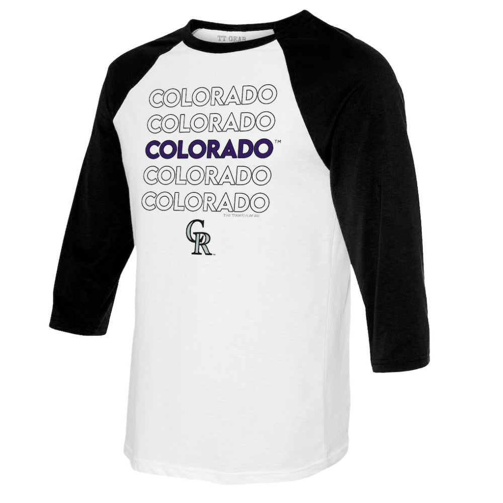 Colorado Rockies Tiny Turnip Youth Stacked Raglan 3/4 Sleeve T-Shirt | MLB US