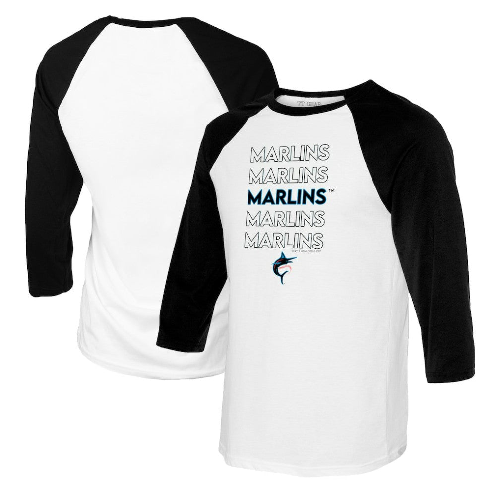 Miami Marlins Tiny Turnip Youth Stacked Raglan 3/4 Sleeve T-Shirt | MLB Shop