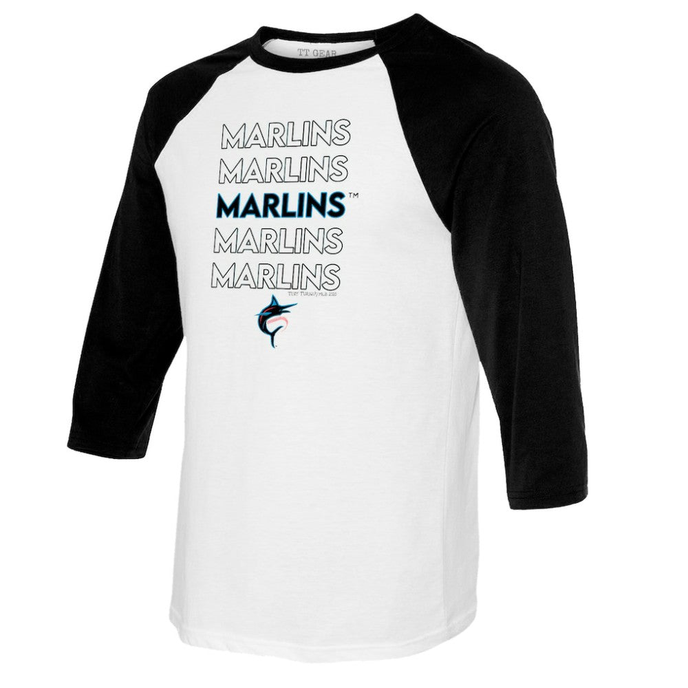 Miami Marlins Tiny Turnip Youth Stacked Raglan 3/4 Sleeve T-Shirt | MLB Shop