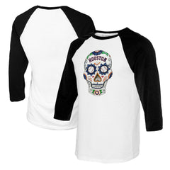 Houston Astros Tiny Turnip Women's Sugar Skull 3/4-Sleeve Raglan T-Shirt | MLB US