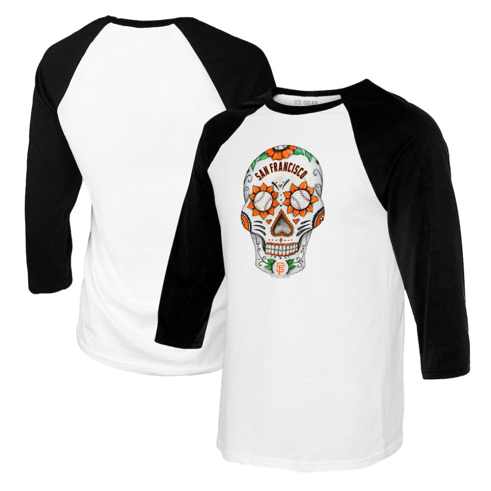 San Francisco Giants Tiny Turnip Women's Sugar Skull 3/4-Sleeve Raglan T-Shirt | MLB Online