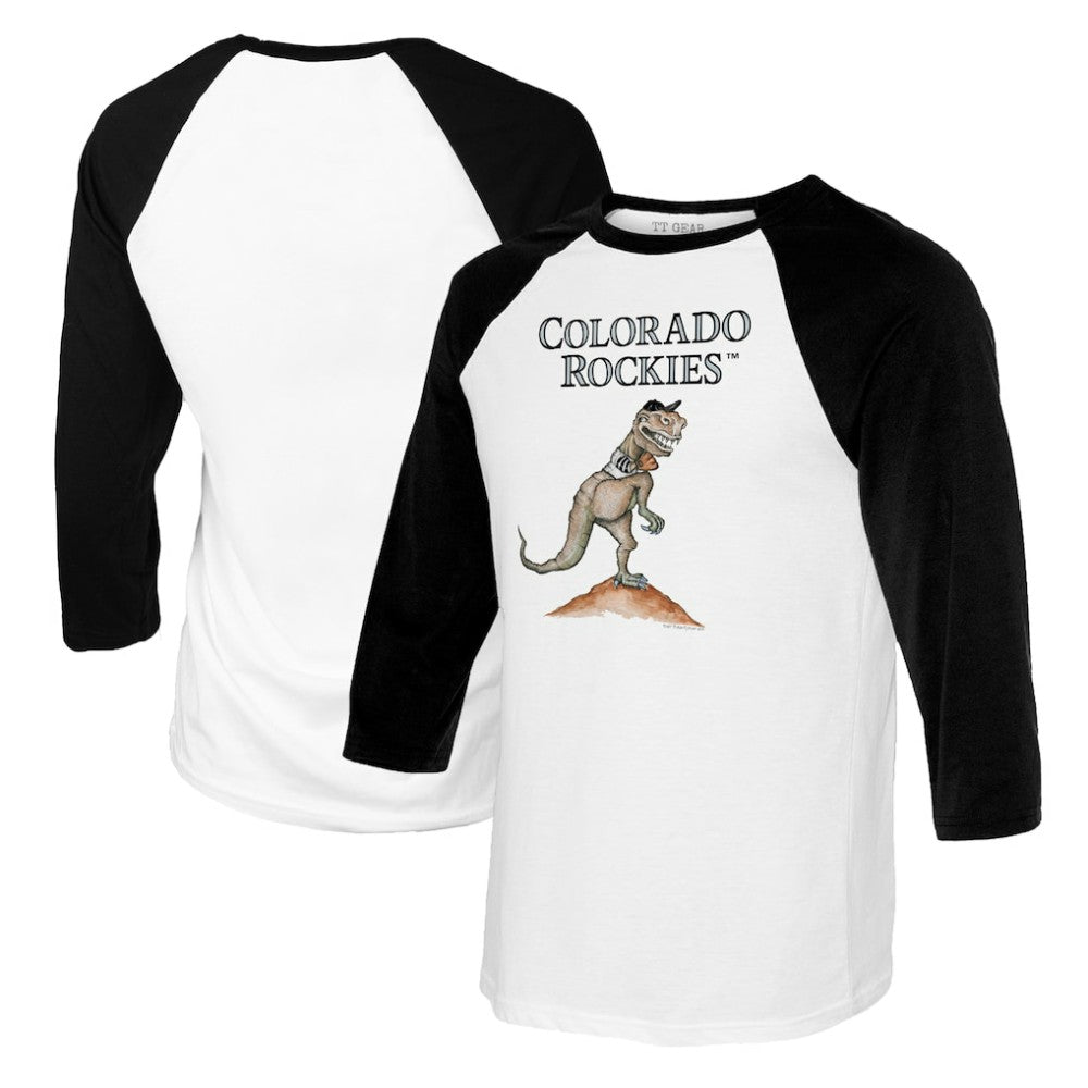 Colorado Rockies Tiny Turnip Youth TT Rex Raglan 3/4 Sleeve T-Shirt | MLB On Sale