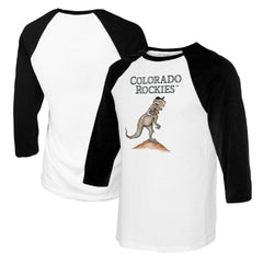 Colorado Rockies Tiny Turnip Youth TT Rex Raglan 3/4 Sleeve T-Shirt | MLB On Sale