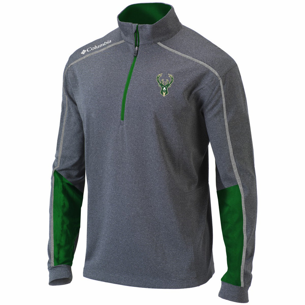 Milwaukee Bucks Omni-Wick Shotgun 2.0 Quarter-Zip Pullover Top New