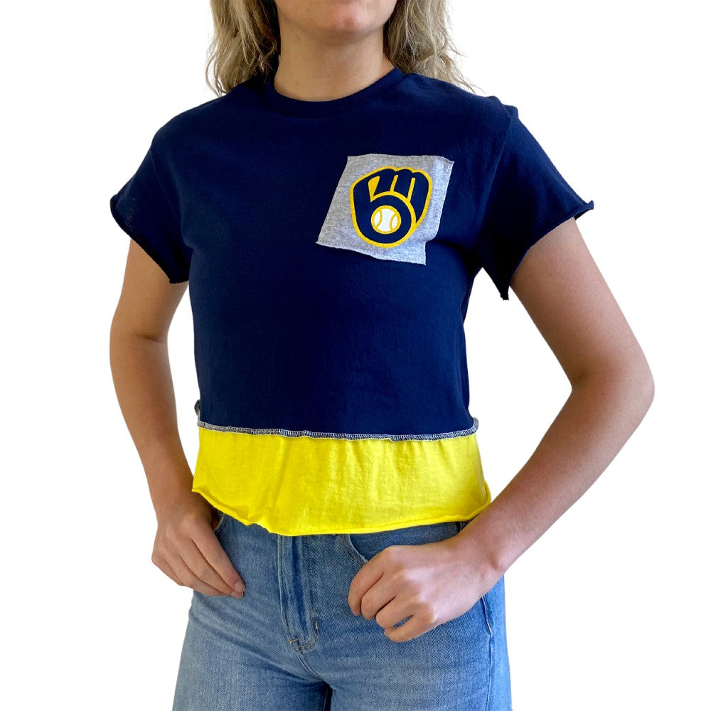 Milwaukee Brewers Refried Apparel Women's Cropped T-Shirt | MLB Sale