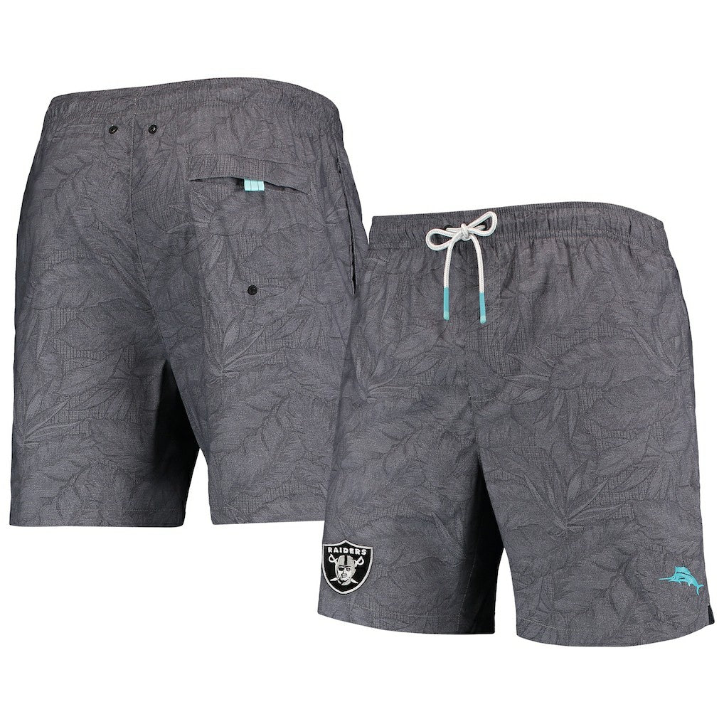 Las Vegas Raiders Tommy Bahama Naples Layered Leaves Swim Trunks
