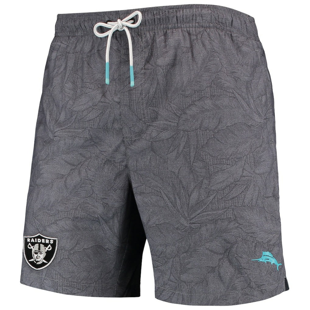 Las Vegas Raiders Tommy Bahama Naples Layered Leaves Swim Trunks
