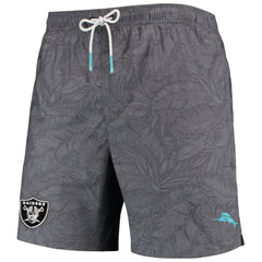 Las Vegas Raiders Tommy Bahama Naples Layered Leaves Swim Trunks