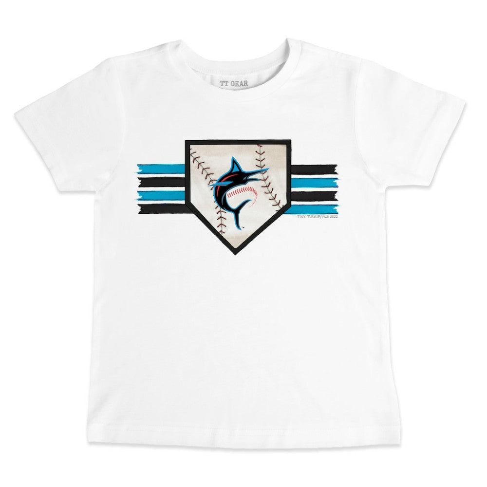 Miami Marlins Tiny Turnip Youth Base Stripe T-Shirt | MLB Discount