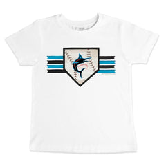 Miami Marlins Tiny Turnip Youth Base Stripe T-Shirt | MLB Discount