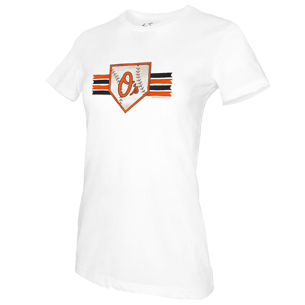 Baltimore Orioles Tiny Turnip Women's Base Stripe T-Shirt | MLB Online