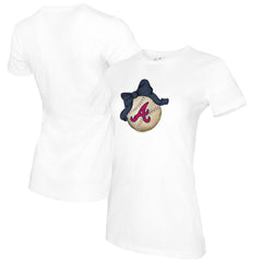 Atlanta Braves Tiny Turnip Women's Baseball Bow T-Shirt | MLB On Sale