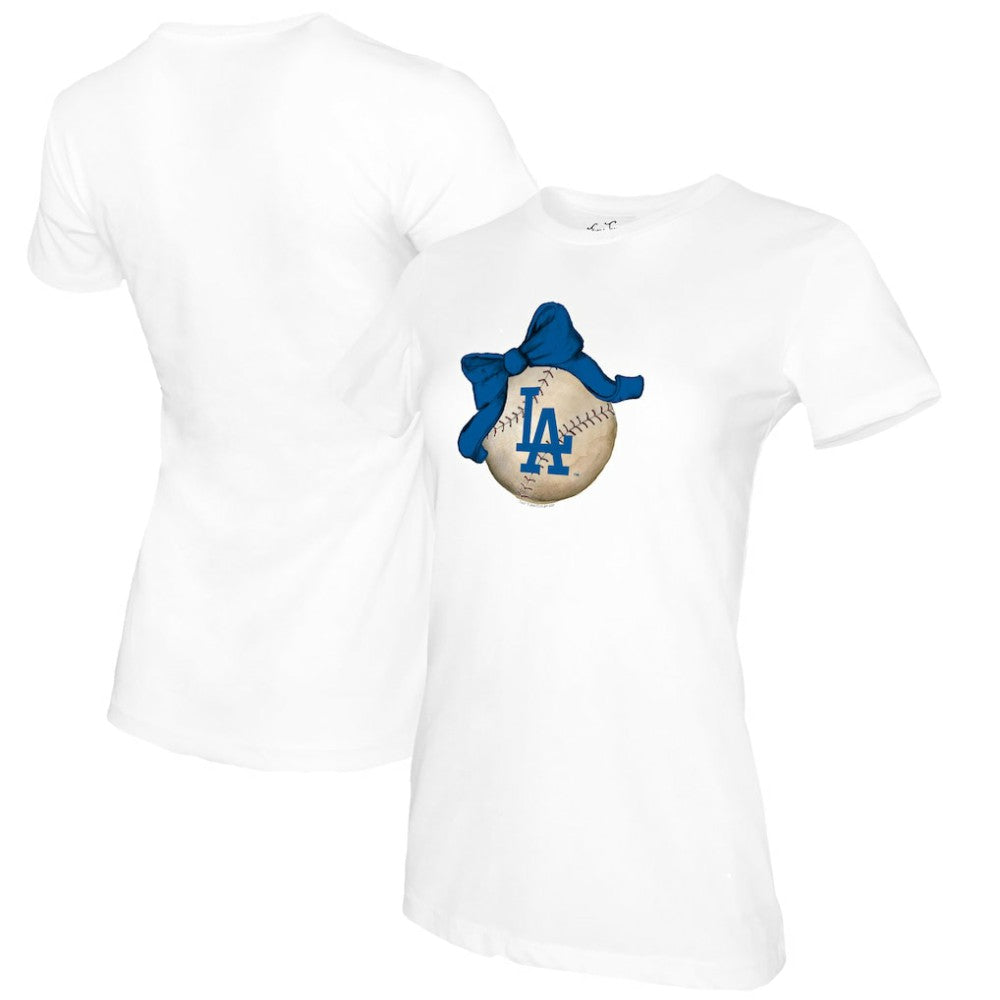 Los Angeles Dodgers Tiny Turnip Women's Baseball Bow T-Shirt | MLB Sale