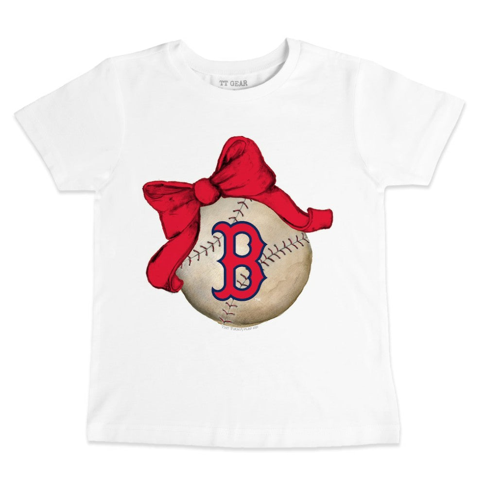 Boston Red Sox Tiny Turnip Youth Baseball Bow T-Shirt | MLB Shop