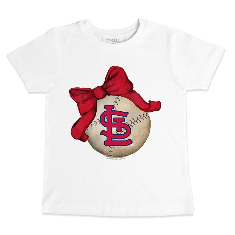 St. Louis Cardinals Tiny Turnip Youth Baseball Bow T-Shirt | MLB On Sale