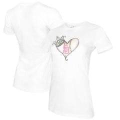 San Diego Padres Tiny Turnip Women's Baseball Tiara Heart T-Shirt | MLB Sale