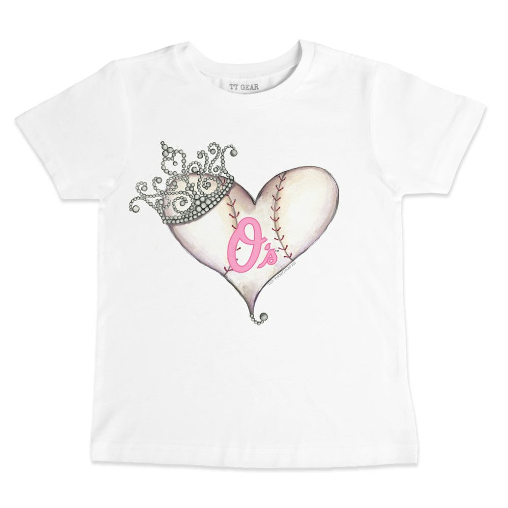 Baltimore Orioles Tiny Turnip Youth Baseball Tiara Heart T-Shirt | MLB Discount