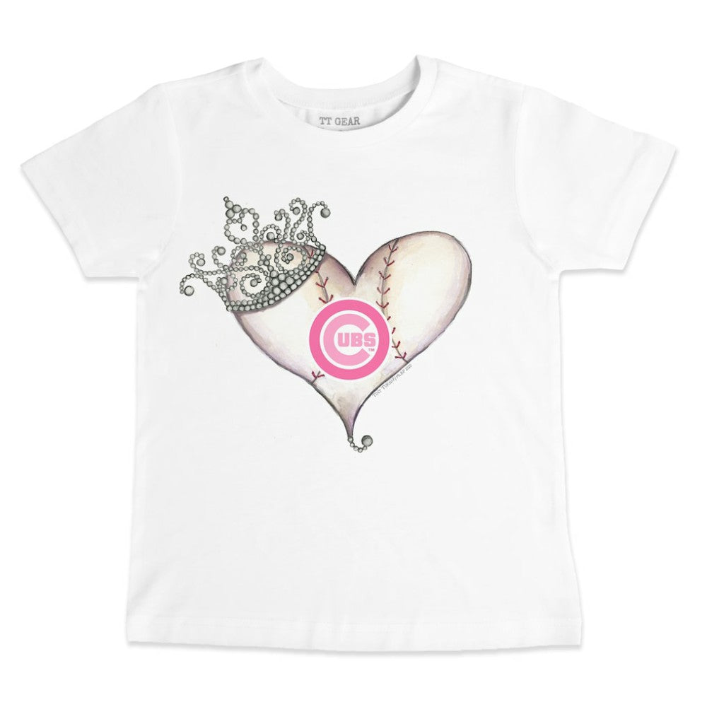Chicago Cubs Tiny Turnip Youth Baseball Tiara Heart T-Shirt | MLB Discount