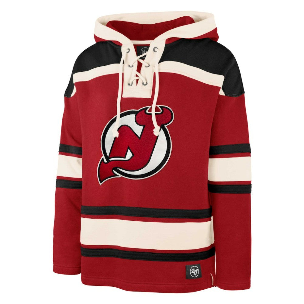 Jack Hughes New Jersey Devils '47 Player Lacer Pullover Hoodie On Sale