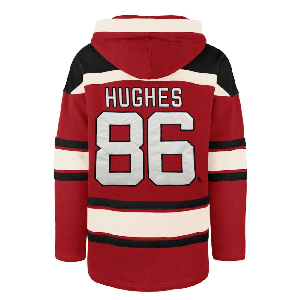 Jack Hughes New Jersey Devils '47 Player Lacer Pullover Hoodie On Sale