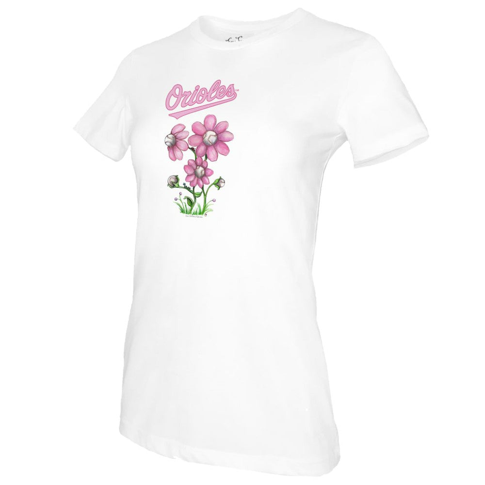 Baltimore Orioles Tiny Turnip Women's Blooming Baseballs T-Shirt | MLB New