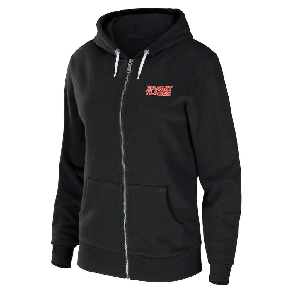 Calgary Flames WEAR by Erin Andrews Women's Sponge Fleece Full-Zip Hoodie On Sale