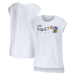 Boston Bruins WEAR by Erin Andrews Women's Greetings From Muscle T-Shirt Sale