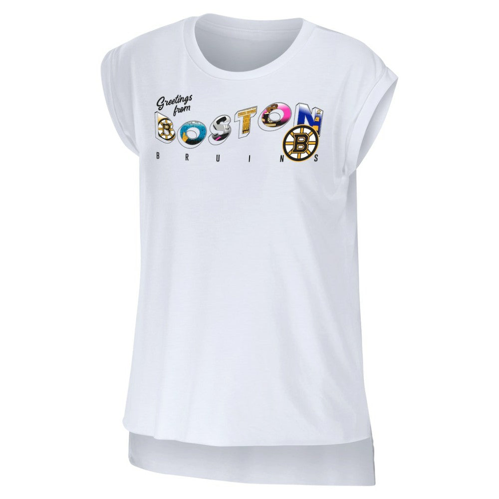 Boston Bruins WEAR by Erin Andrews Women's Greetings From Muscle T-Shirt Sale
