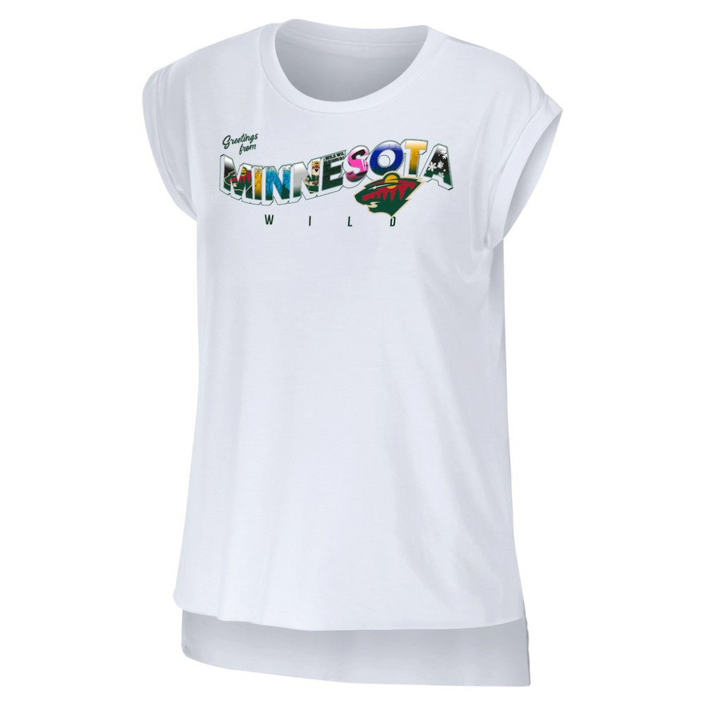 Minnesota Wild WEAR by Erin Andrews Women's Greetings From Muscle T-Shirt Outlet